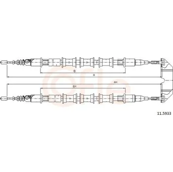 Brzdový systém Tažné lanko, parkovací brzda COFLE CFE11.5933