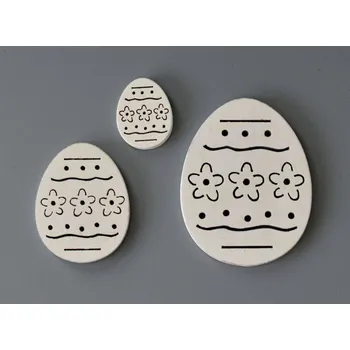 Dřevěné dekorace - VEJCE BÍLÉ A1 - MALÉ - 3 x 2,3 cm