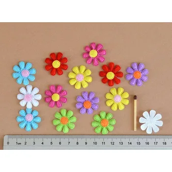 Textilní dekorace - Květinka prům. 27 mm Fialová