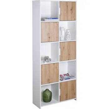 Knihovna Knihovna Beverly - bílá/dub artisan