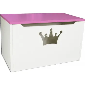 Úložný box Box na hračky koruna růžová