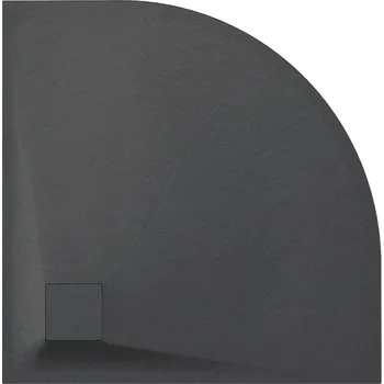 Sprchová vanička BPS-koupelny Čtvrtkruhová akrylátová sprchová vanička HYD-RSV-ALBA 80x80 šedá