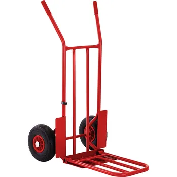 Stavební technika Ocelový rudl TRESTLES Feri, nosnost 200 kg, pevná i sklopná lopata, plná kola 260 mm, 3 barevné varianty Barva: červená