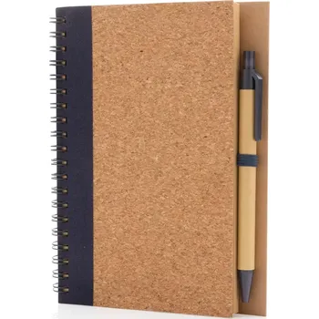 Blok Korkový poznámkový blok s kroužkovou vazbou a perem - P774.275