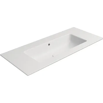 PURA keramické umyvadlo Slim 102x46cm, bez otvoru, bílá mat