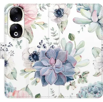 Pouzdro na mobilní telefon Flipové pouzdro iSaprio - Succulents - Honor 90 5G