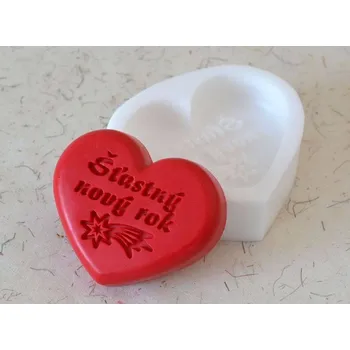 Silikonová forma - mýdlo ŠŤASTNÝ NOVÝ ROK 2 © 80 x 68 x 15 mm