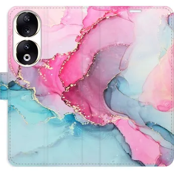 Pouzdro na mobilní telefon Flipové pouzdro iSaprio - PinkBlue Marble - Honor 90 5G