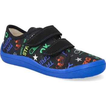 Dívčí tenisky Barefoot dětské plátěnky Beda - Playful BFN Play černé Velikost: 23