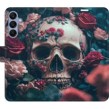 Pouzdro na mobilní telefon Flipové pouzdro iSaprio - Skull in Roses 02 - Samsung Galaxy A25 5G