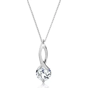 Náhrdelník Stříbrný náhrdelník 925 - smyčka s kruhovým zirkonem na řetízku