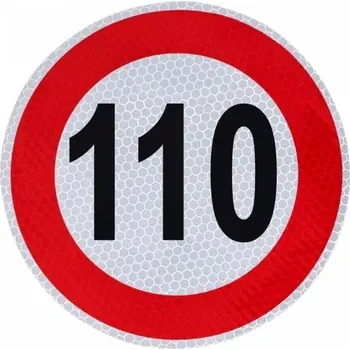 Samolepicí dekorace na vozidlo Samolepka konstrukční rychlosti 110 km, reflexní, průměr 15 cm