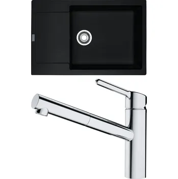 Granitový dřez Set Franke G194 (dřez MRG 611-78 BB Onyx + baterie FC 3055.031 ORBIT Chrom) 114.0650.624