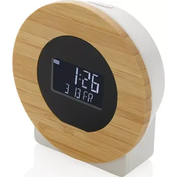 Hodiny LCD stolní hodiny Utah z RCS recykl. plastu a bambusu - P279.619