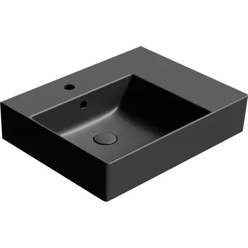 KUBE X keramické umyvadlo 60x47cm, s odkládací plochou vpravo, černá mat