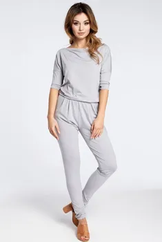Dámský overall BeWear Moderní overal s výstřihem typu voda B038 Barva: Šedá, Velikost: M
