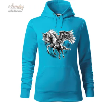 Dámská mikina Mikina - Jednorožec Barva: Modrá - tyrkysová (44), Velikost: XXL, Střih: Dámské