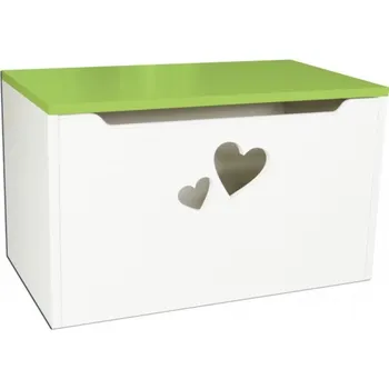 Úložný box Box na hračky srdce zelená