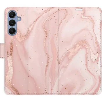 Pouzdro na mobilní telefon Flipové pouzdro iSaprio - RoseGold Marble - Samsung Galaxy A25 5G