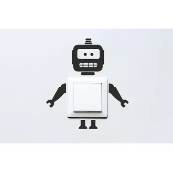 Samolepící dekorace Lepy.cz Samolepka okolo vypínačů a zásuvek Robot Velikost (šířka x výška): Jeden vypínač, Barevná varianta: Bílá
