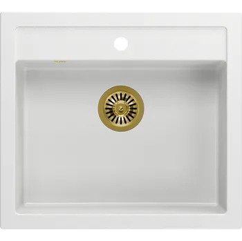 Kuchyňský dřez Quadron Bill dřez graniteq 59.5x54 cm bílá HCQB6054U1_PVDG1