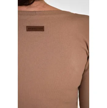 Dámská halenka Pohodlná halenka s dlouhým rukávem M284 Barva: Béžová, Velikost: L