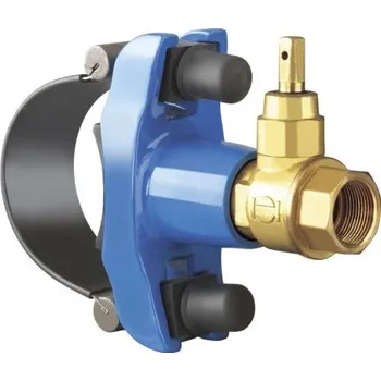 kanalizace Vag HOD TYP 502 navrtávací pas DN100, G1 1/4", pro tvárnou litinu, s kulovým kohoutem, litina