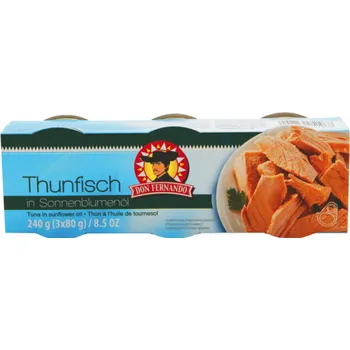 konzervovaná ryba Tuňák ve slunečnicovém oleji 3 x 80 g