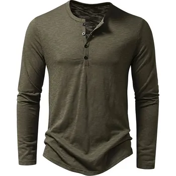 Pánská košile Pánská tričko typu košile s knoflíky Barva: Tmavě Zelená, Velikost: S