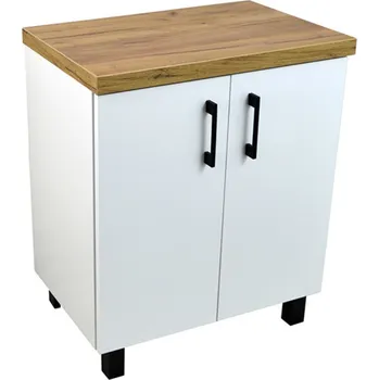 Koupelnový nábytek A - Interiéry Skříňka s horní deskou Roxy 60 bílá/zlatý dub, 60,5x73x40,5