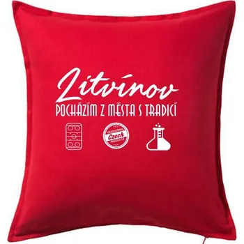 Polštář Litvínov město s tradicí - Polštář 50x50 - 50x50 - Pouze potah ( Červená )
