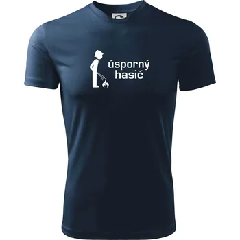 Úsporný hasič - Dětské triko sportovní (dresovina) - 158 cm/12 let ( Námořní modrá (velmi tmavá - téměř černá) )