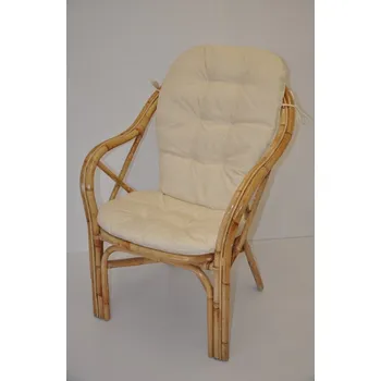 Axin Trading s.r.o. Ratanové Křeslo Adelaide s béžovým polstrem