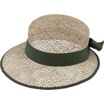 Kšiltovka Fiebig - Headwear since 1903 Slaměný klobouk - kšiltovka proti slunci - Fiebig - mořská tráva s zelenou stuhou Velikost: 59 cm (L)