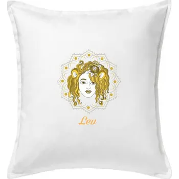 Polštář Znamení ženy - Lev CZ (Pecka design) - Polštář 50x50 - 50x50 - Včetně výplně ( Bílá )