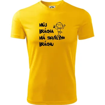 Chlapecké tričko Můj brácha má skvělýho bráchu - Dětské triko sportovní (dresovina) - 134 cm/8 let ( Žlutá )
