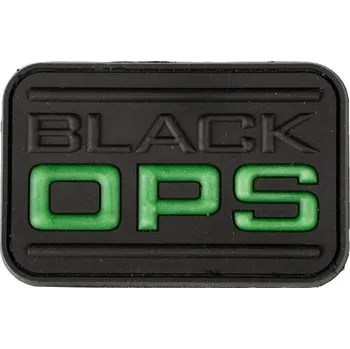 Módní doplněk KOMBAT Nášivka BLACK OPS plast VELCRO ČERNÁ