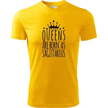 Chlapecké tričko Queens are born as Sagittarius - Střelec - Dětské triko sportovní (dresovina) - 158 cm/12 let ( Žlutá )