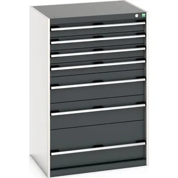 Skříňka Bott Cubio - 7 zásuvek, 1200 mm výška Šířka [mm]: 800, Hloubka [mm]: 650