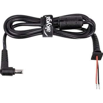 elektrický kabel AKYGA Kabel 2x0,5mm2 vodiče,DC 5,5/1,7 zástrčka úhlový černá 1,2m