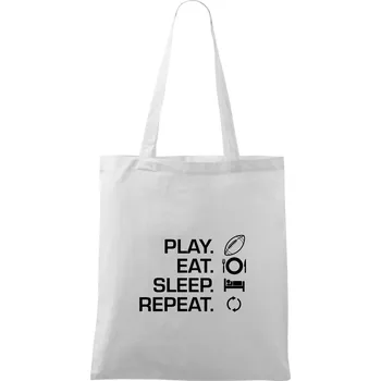 Play Eat Sleep Repeat americký fotbal - Taška bavlněná - 42 x 38 cm ( Bílá )