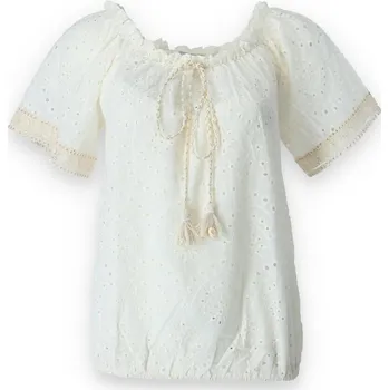 Dámské tričko Halenka s krátkým rukávem Madeira SJD93096 barva: béžová, velikost: S/M