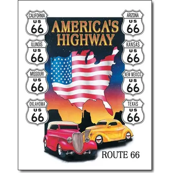 Plechová cedule Plechová cedule Americas Highway