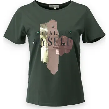 Dámské tričko Triko s krátkým rukávem RJ75264 barva: zelená-khaki, velikost: S/M