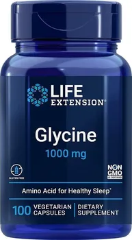 Přípravek na podporu paměti a spánku Life Extension Glycine 1000 mg 100 cps.