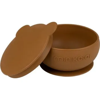 dětská miska MINIKOIOI Miska silikonová s přísavkou Woody Brown
