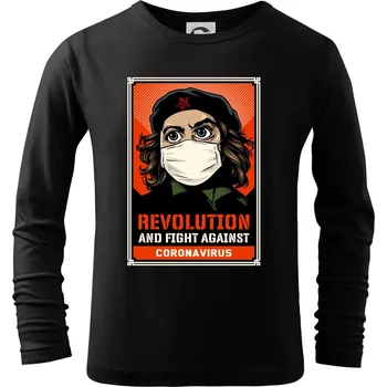 Chlapecké tričko Corona Revolution & Fight - Triko dětské Long Sleeve - 122 cm/6 let ( Černá )
