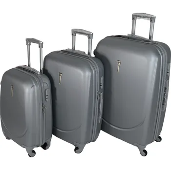 ZF SUITCASE Sada cestovních kufrů 3ks model 606 velikosti M, L a XL barva stříbrná stříbrná