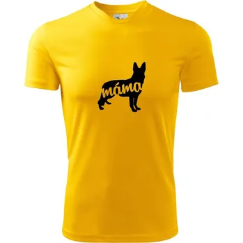 Chlapecké tričko Německý ovčák máma obrys - Dětské triko sportovní (dresovina) - 122 cm/6 let ( Žlutá )