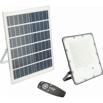 LED reflektor BRAVOS, 200W, 2000lm, 6400K, IP65, 120°, solární panel, dálkové ovládání, 3r